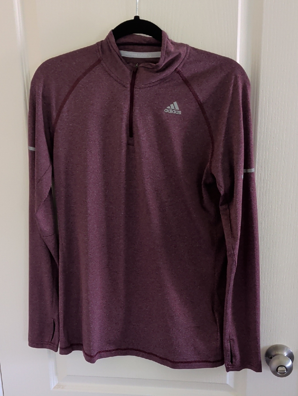 adidas Heathered Plum Quarter-Zip Pullover
